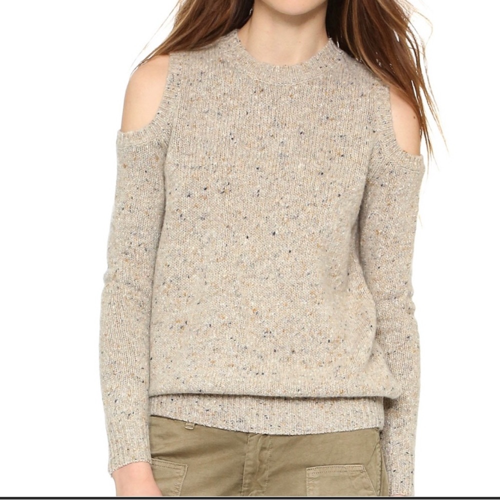 Rebecca Minkoff 65% merino wool sweater with shoulder cutouts